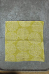Handkerchief double gauze with yellow hydrangeas by Rieko Oka