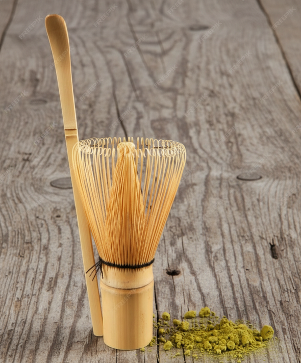 Japanese Matcha Whisk 80 Prong Bamboo (Chasen) with Tea Spoon (Chashaku)