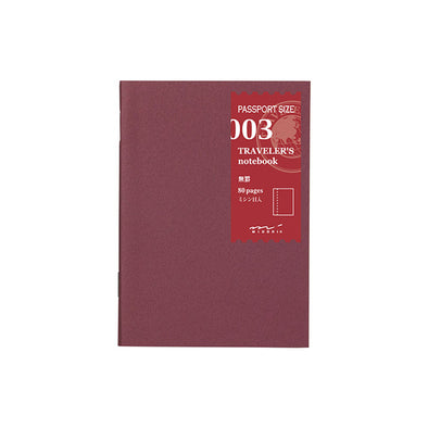 Traveler's Notebook Passport Size 003 Plain Pages - Mimoto Japanese Homewares & Design