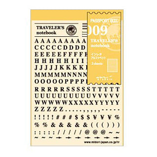 Traveler's Notebook Accessories 009 Instant Alphabet - Mimoto Japanese Homewares & Design
