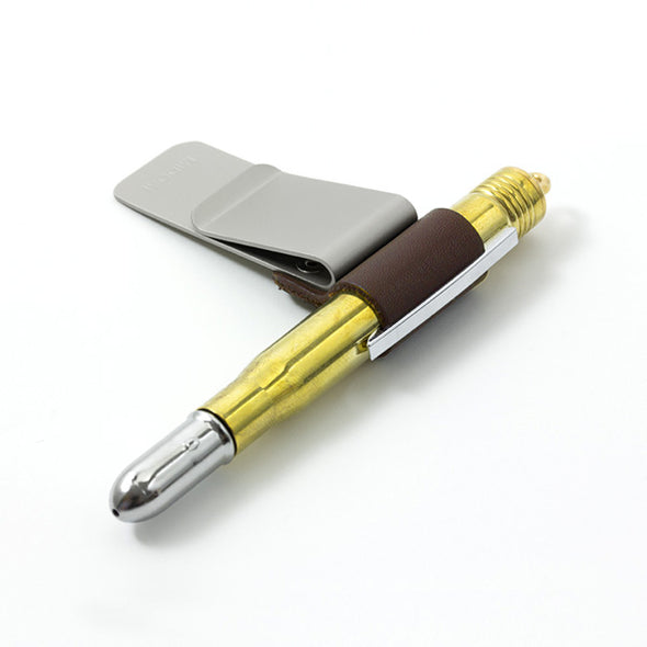 Traveler's Notebook Accessories 016 Pen Holder Clip Medium Brown - Mimoto Japanese Homewares & Design