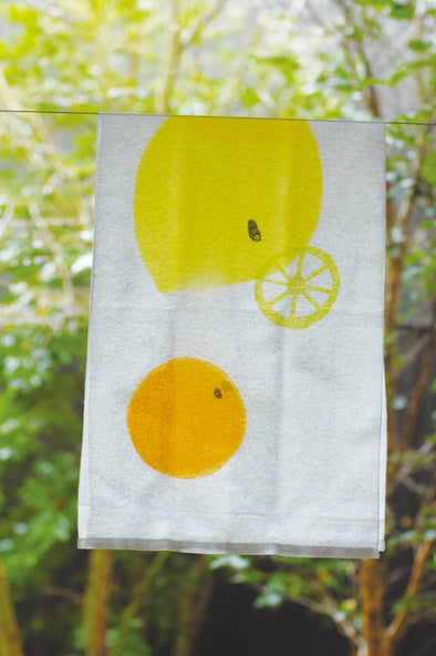 Tenugui Gauze Towel - lemons and oranges