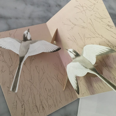Pop-up Bird Card (White Wagtail) - Mimoto Japanese Homewares & Design