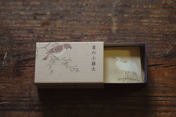 Bird Folding Mini Cards in a decorated matchbox -  Sparrow Tadashi Koto