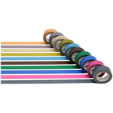 MT Washi Tape Pack of 10 Gift Boxed - DARK COLOURS 2